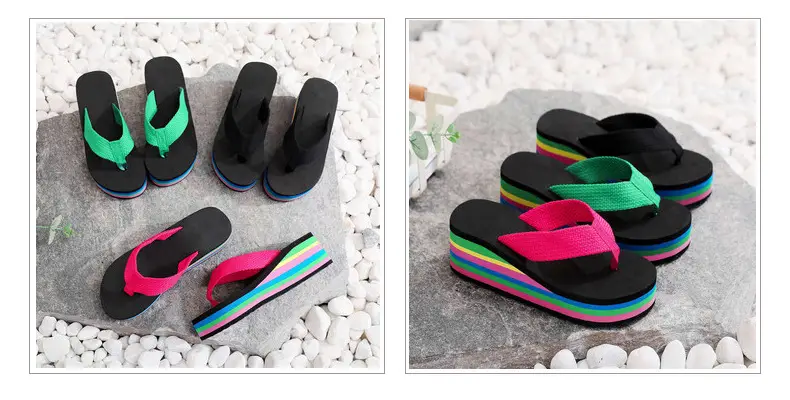Women's Rainbow Sandal Flip Flops Summer Thick Sole — feature 19