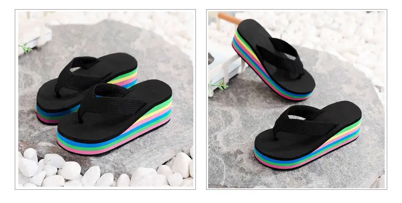 Women's Rainbow Sandal Flip Flops Summer Thick Sole — feature 20