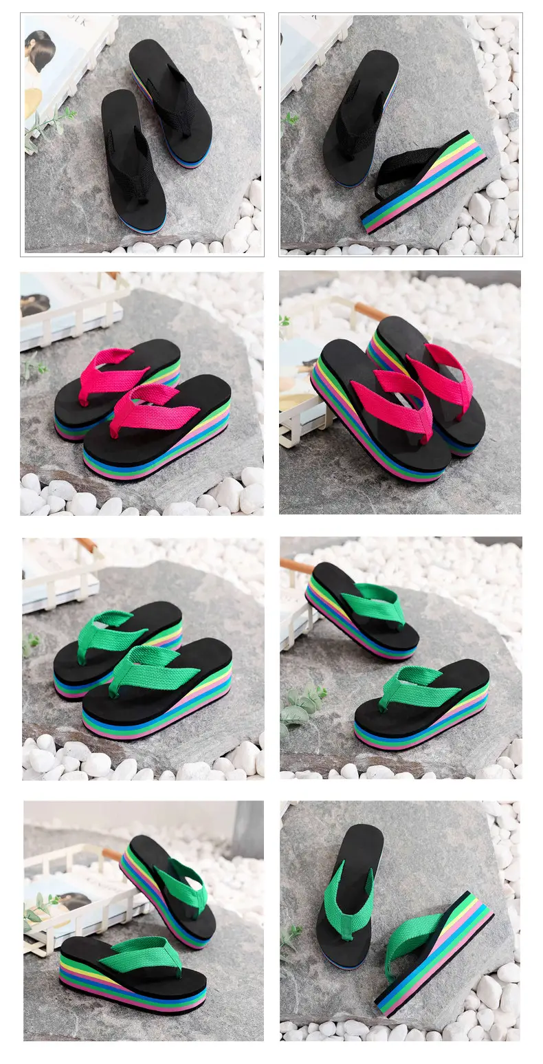 Women's Rainbow Sandal Flip Flops Summer Thick Sole — feature 21