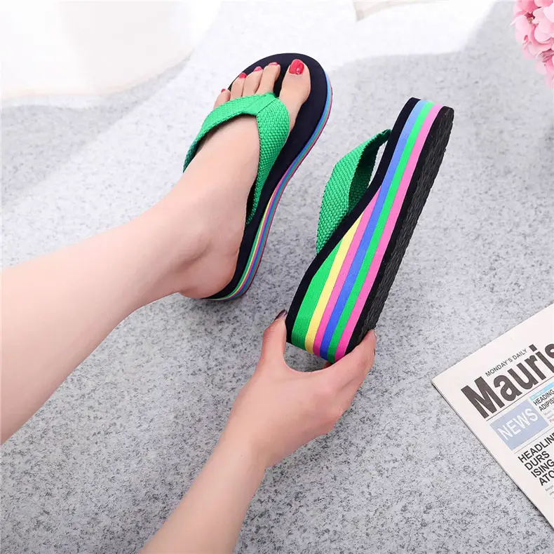 Women's Rainbow Sandal Flip Flops Summer Thick Sole — feature 27