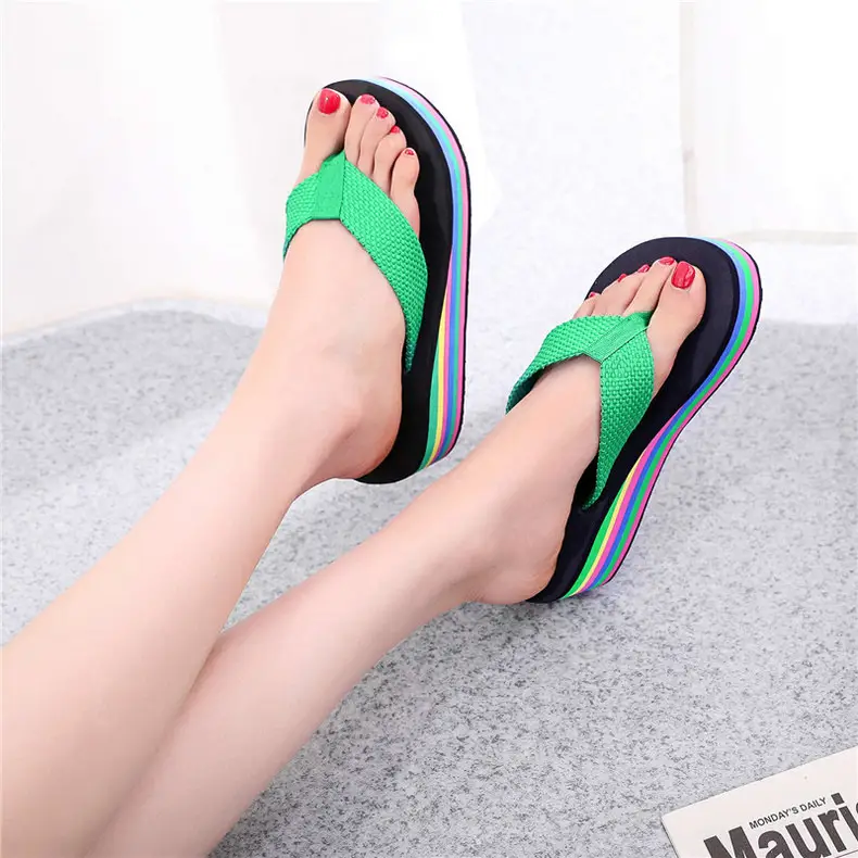 Women's Rainbow Sandal Flip Flops Summer Thick Sole — feature 28