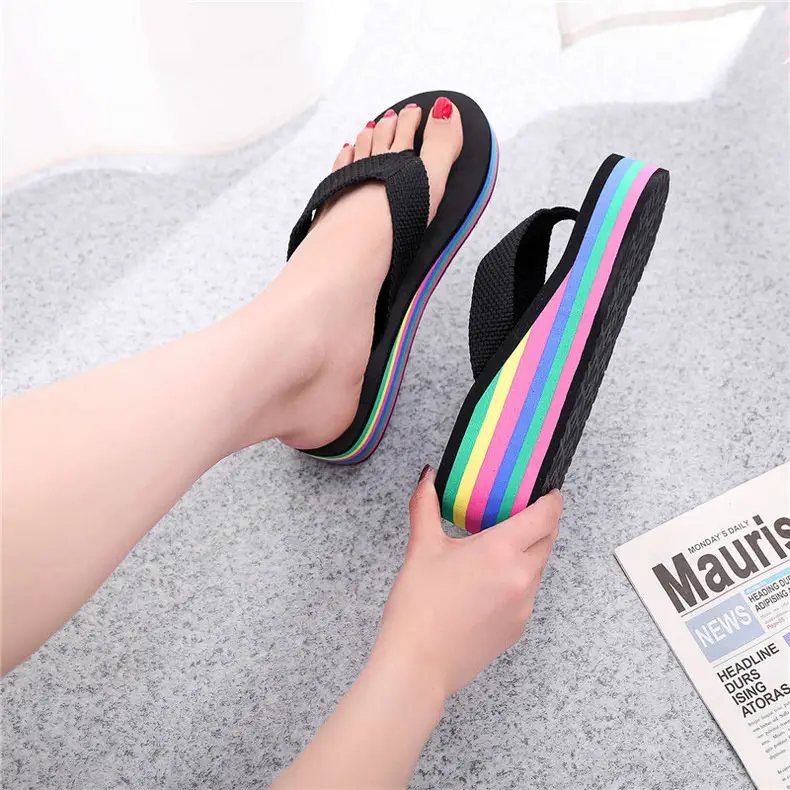 Women's Rainbow Sandal Flip Flops Summer Thick Sole — feature 31