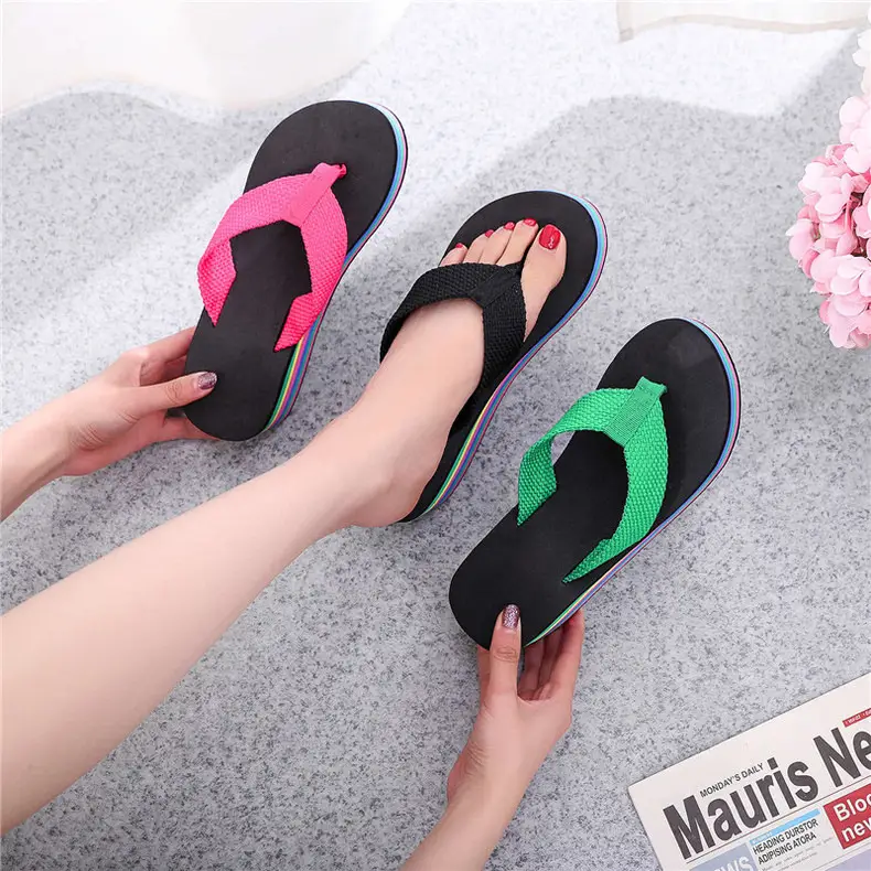 Women's Rainbow Sandal Flip Flops Summer Thick Sole — feature 33
