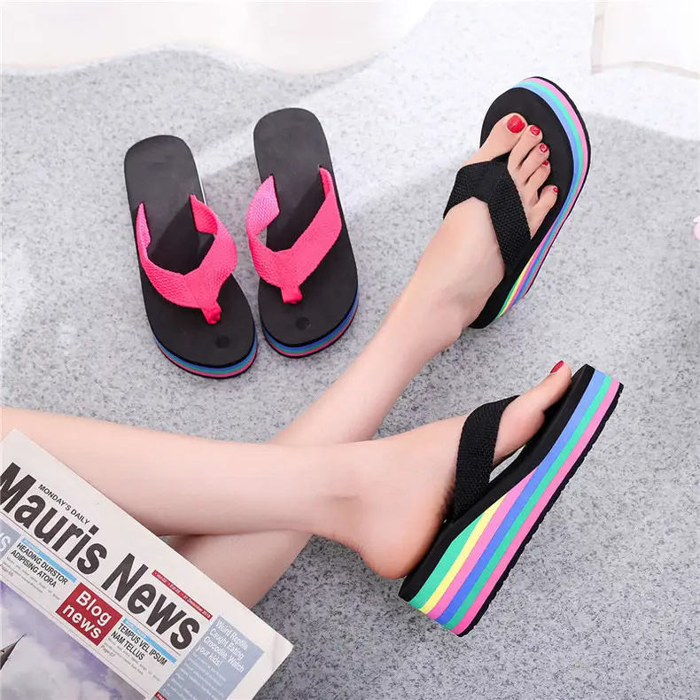 Women's Rainbow Sandal Flip Flops Summer Thick Sole — feature 34