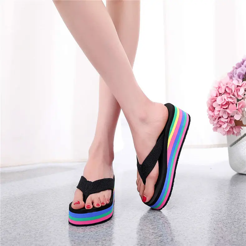 Women's Rainbow Sandal Flip Flops Summer Thick Sole — feature 37