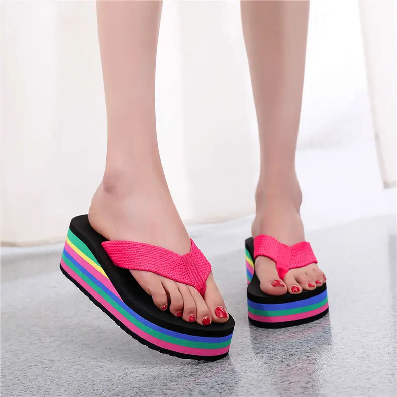 Women's Rainbow Sandal Flip Flops Summer Thick Sole — feature 41