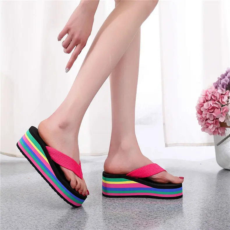 Women's Rainbow Sandal Flip Flops Summer Thick Sole — feature 42