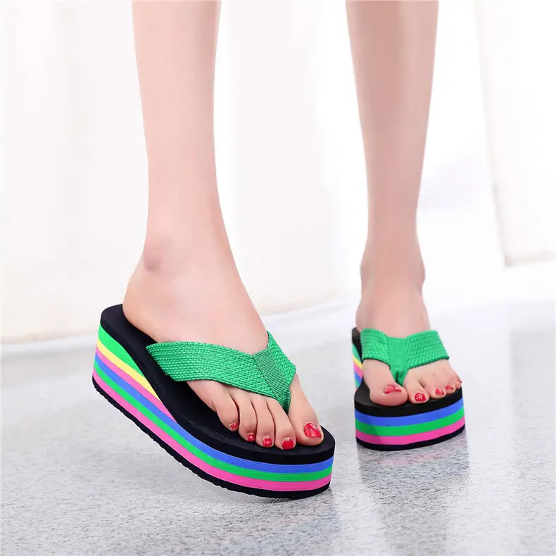 Women's Rainbow Sandal Flip Flops Summer Thick Sole — feature 44