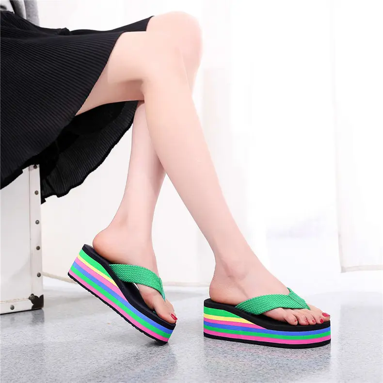 Women's Rainbow Sandal Flip Flops Summer Thick Sole — feature 46