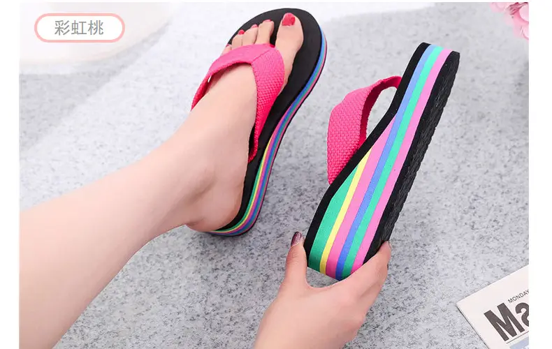 Women's Rainbow Sandal Flip Flops Summer Thick Sole — feature 5