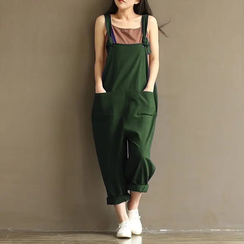 Women Green Strap Trousers Large Factory 4091 - Image 3