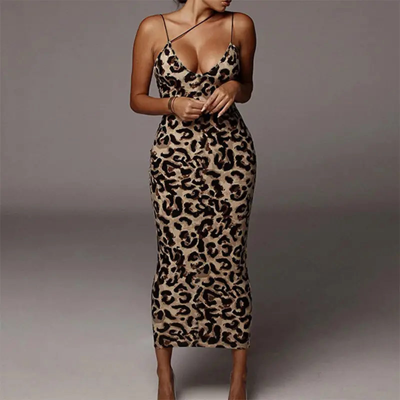 Leopard Print V-Backless Nightwear Dress for Women — feature 8