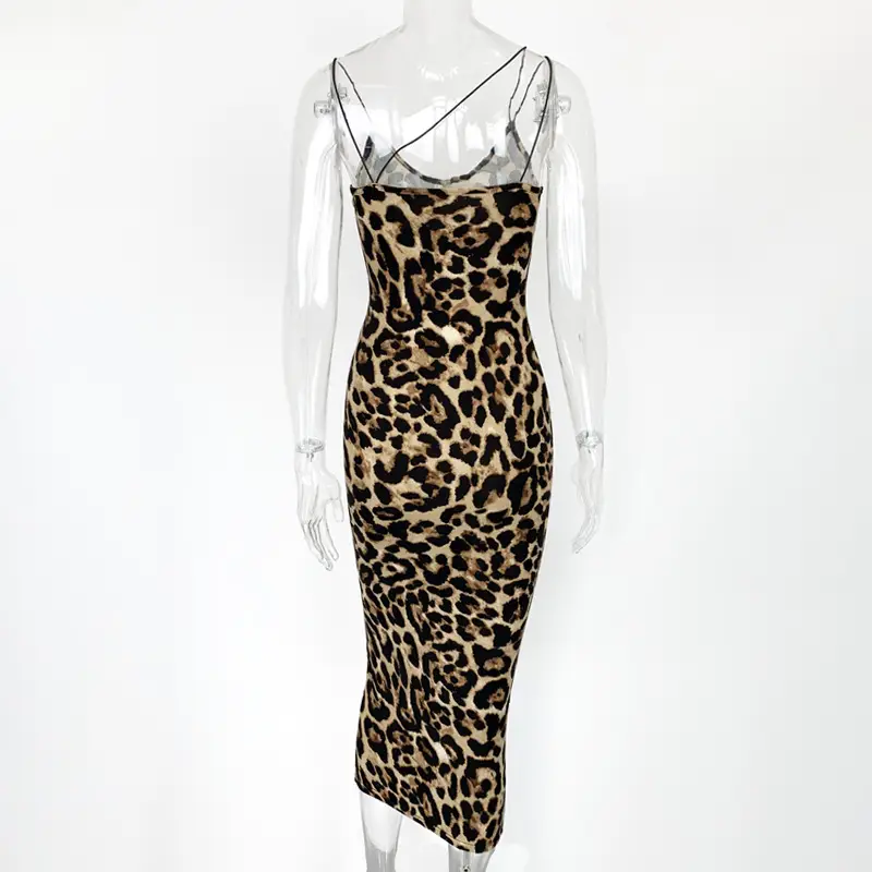 Leopard Print V-Backless Nightwear Dress for Women — feature 24