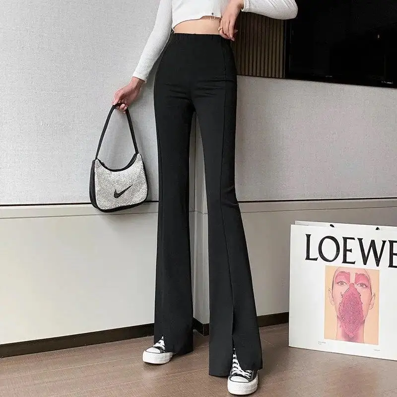 Women's Houndstooth Wide Leg Ice Silk Pants - Image 5