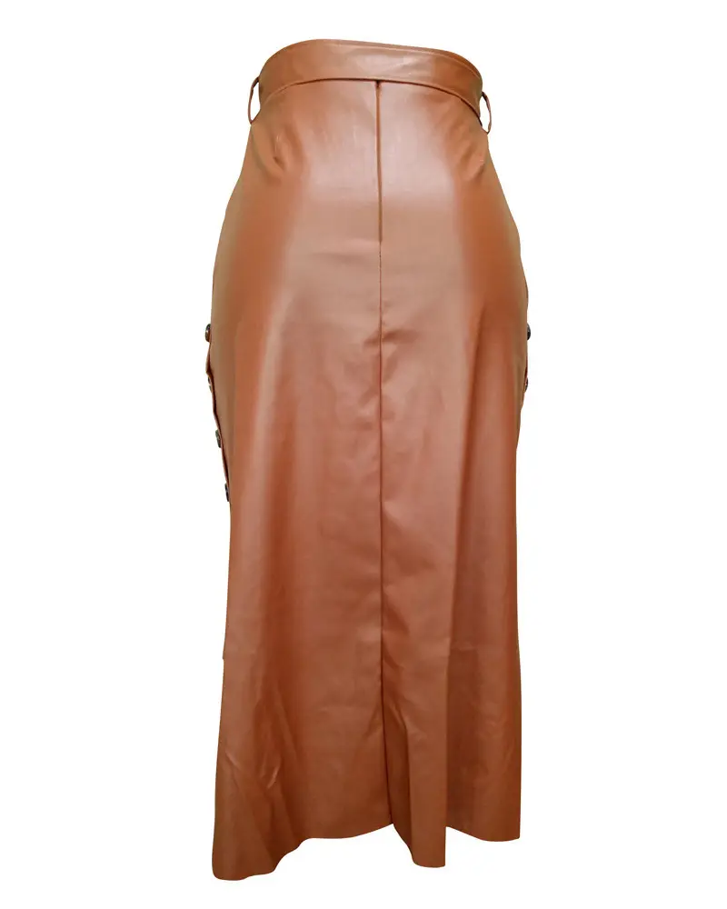 Women's Black Split Slim Fit Hip Skirt Autumn Winter — feature 10