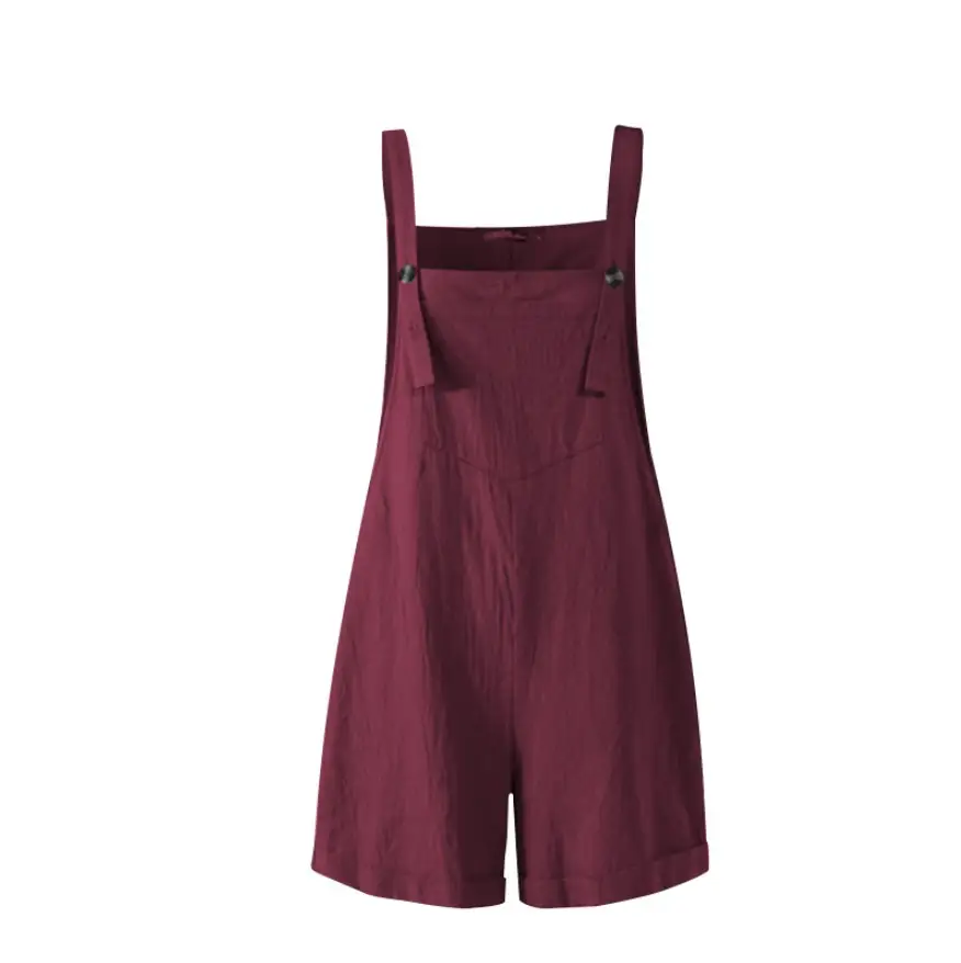 Women's Orange Strap Shorts Cotton Linen Summer Casual - Image 5