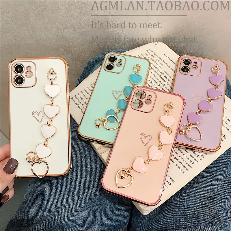 Light Blue Heart & Chain iPhone Case for 13 Pro Max - Image 5