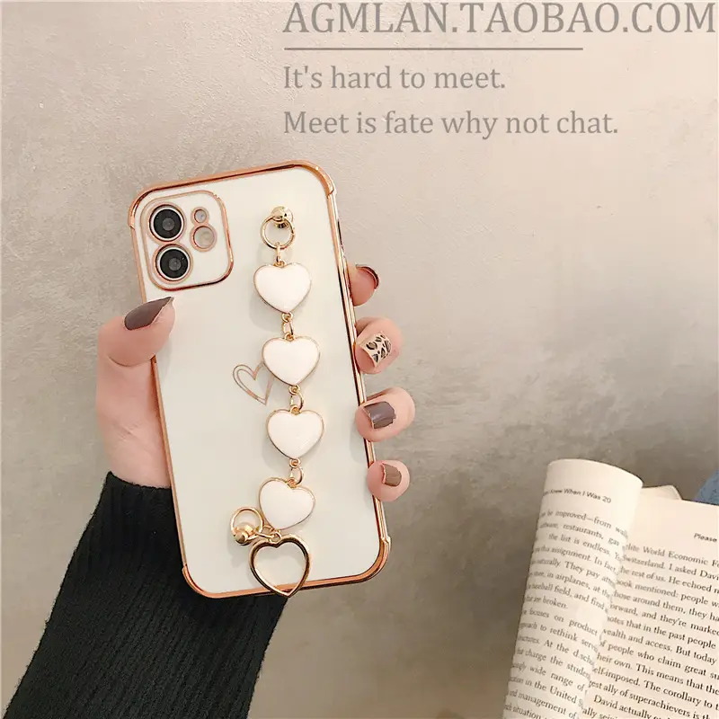 Light Blue Heart & Chain iPhone Case for 13 Pro Max - Image 6