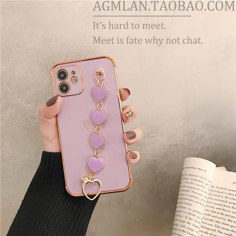 Light Blue Heart & Chain iPhone Case for 13 Pro Max - Image 3