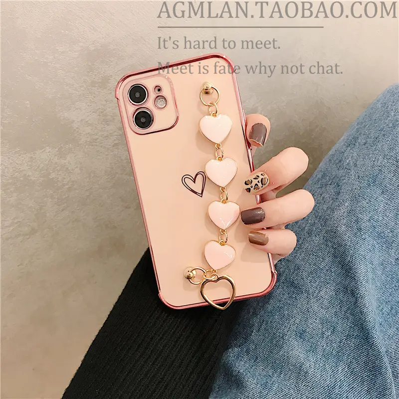 Light Blue Heart & Chain iPhone Case for 13 Pro Max - Image 2