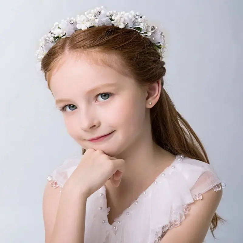 Korean Girl's Floral Crystal Hair Belt for Princess Style - Image 5