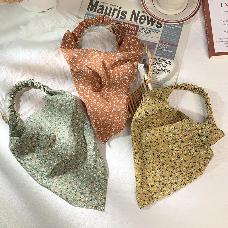 Women's Floral Triangle Scarves Wide Elastic Belt Wrap - Image 9