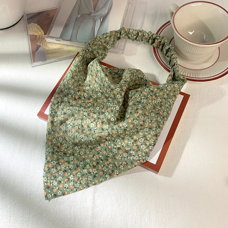 Women's Floral Triangle Scarves Wide Elastic Belt Wrap - Image 2