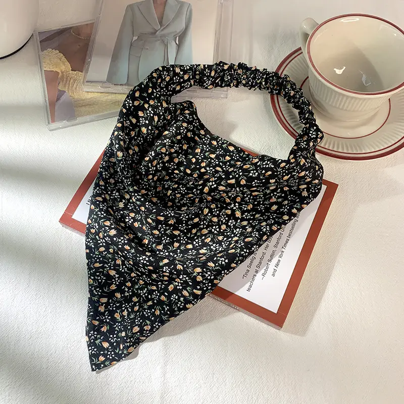 Women's Floral Triangle Scarves Wide Elastic Belt Wrap - Image 5