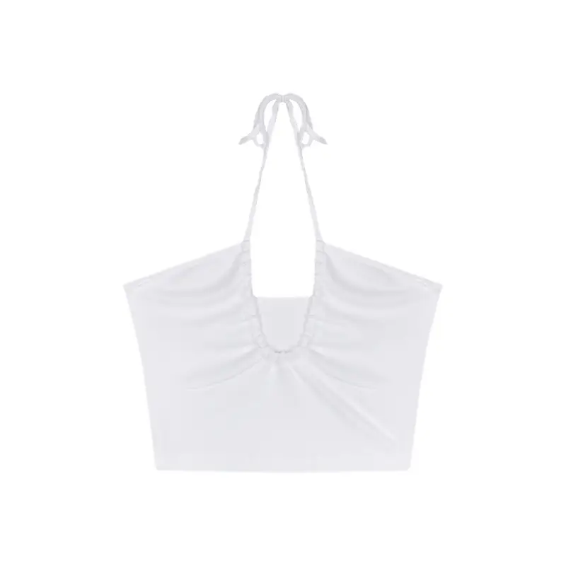Women's Black Low Cut Drawstring Camisole with Multi-Wear Bag