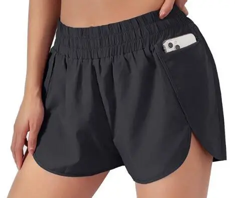 Women's Elastic Waist Running Shorts Purple Loose Fit - Image 9