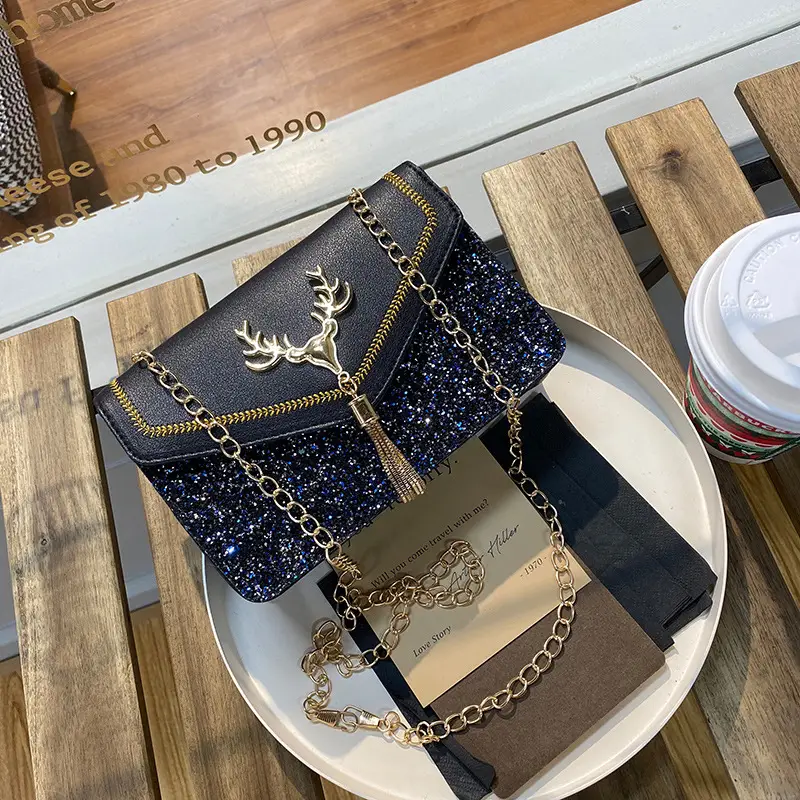 Women's Sequin Deer Tassel Shoulder Bag 2021 - Image 6