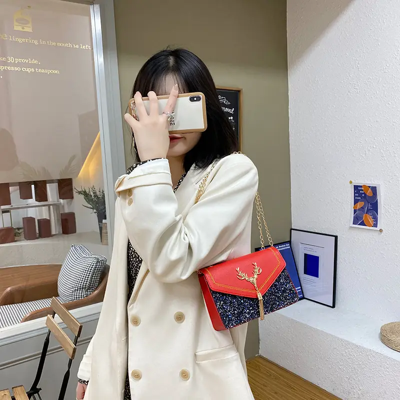 Women's Sequin Deer Tassel Shoulder Bag 2021 - Image 8
