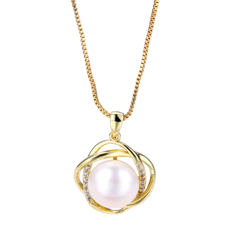 Cross-Border Freshwater Pearl Necklace with Gold Chain - Image 7
