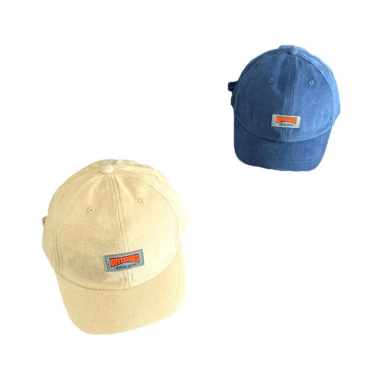 American Men Retro Leather Label Brim Cap Autumn Winter - Image 9