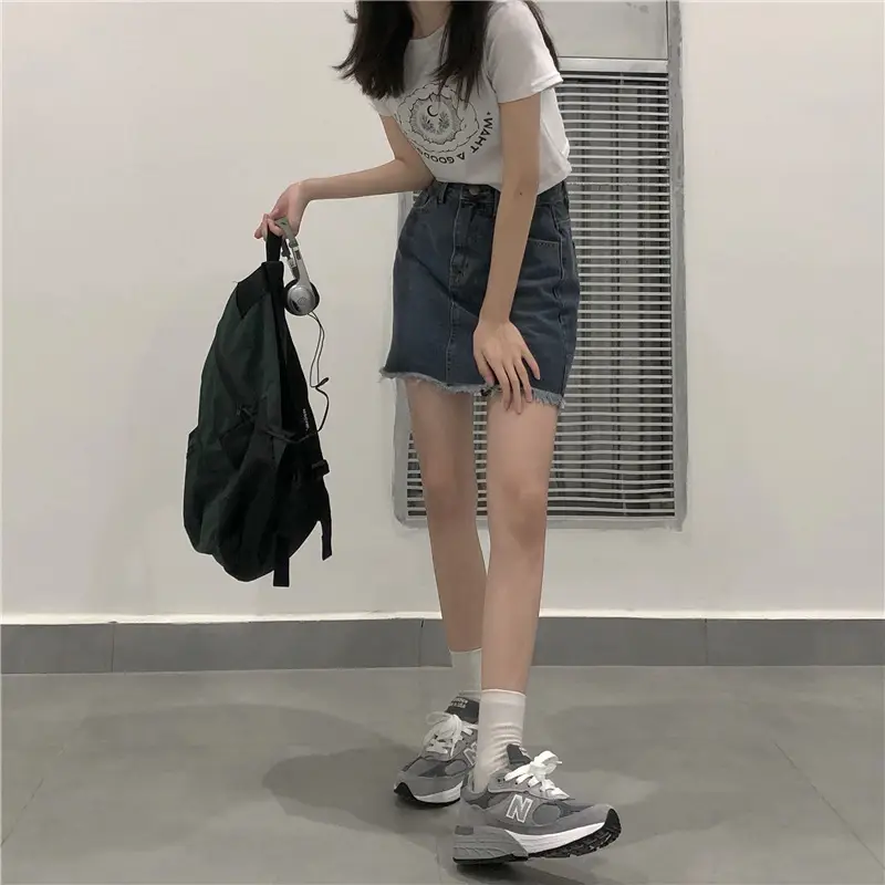 Women Printed Short Sleeve T-Shirt White Denim Shorts Set — feature 17