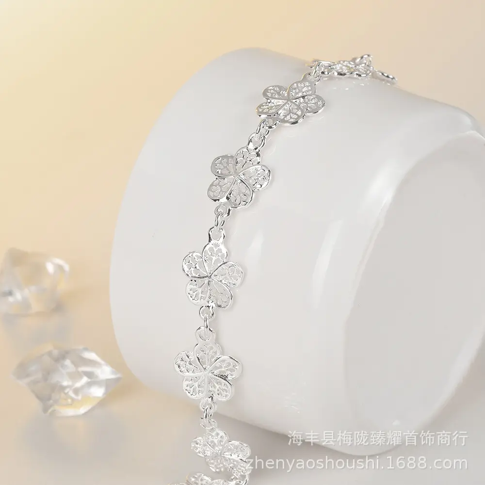 Silver Plated Hollow Butterfly Bracelet for Women - Image 4