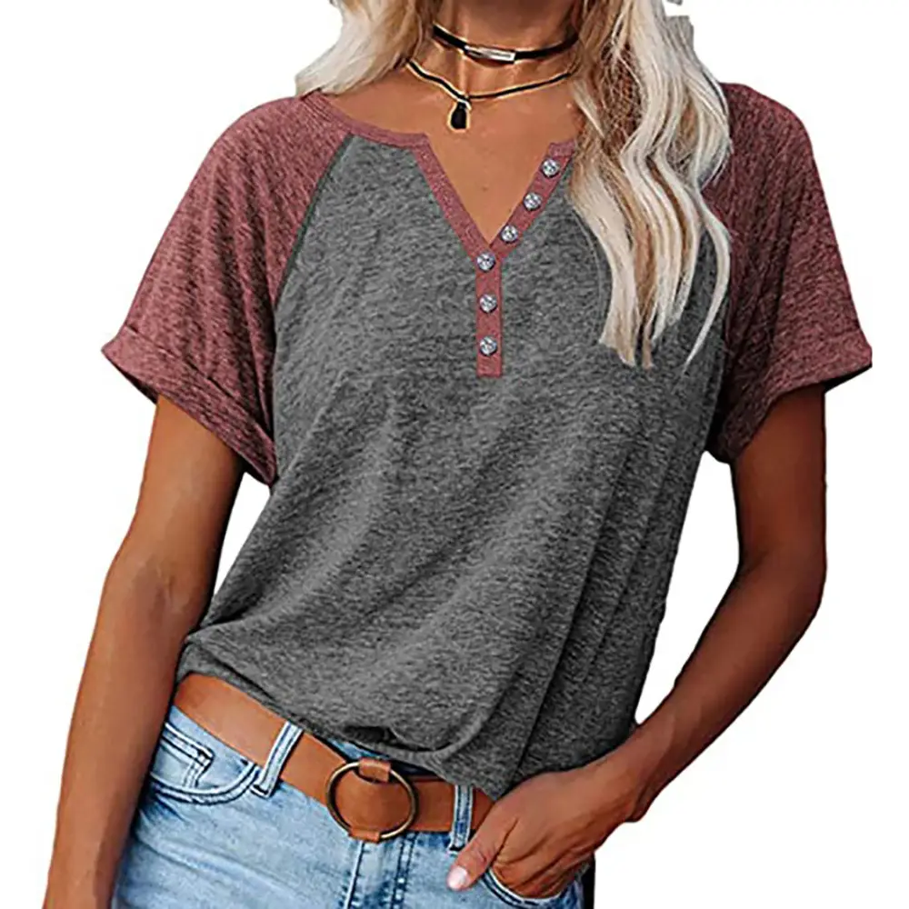2025 Women Green V-Neck T-Shirt Plus Size - Image 7