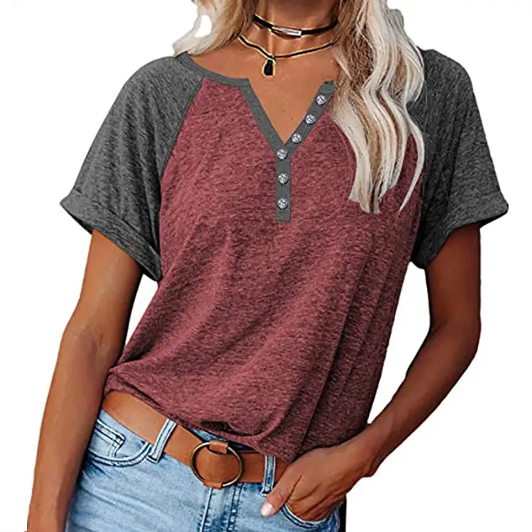 2025 Women Green V-Neck T-Shirt Plus Size - Image 2