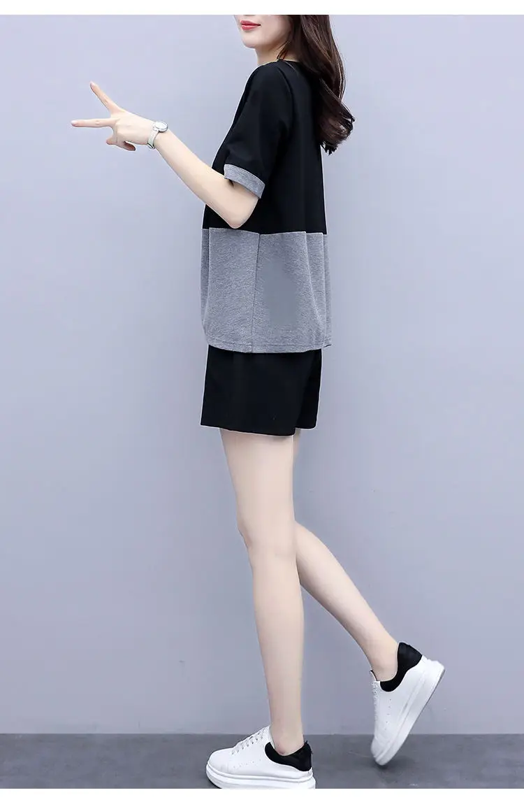 Women Plus Size Black Grey Shorts Set Summer 2026 — feature 10