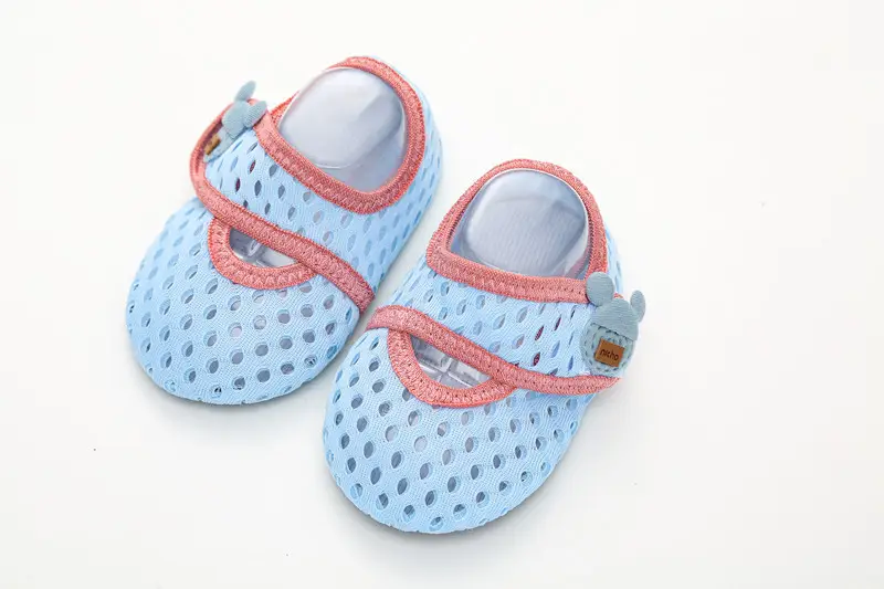 Breathable Mesh Toddler Socks Light Blue Orange - Image 5