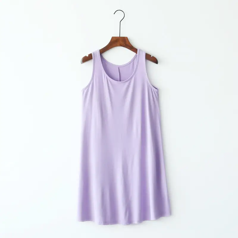 Women's Red Sleeveless Nightgown Plus Size Plus Fat Belly Covering - Image 5