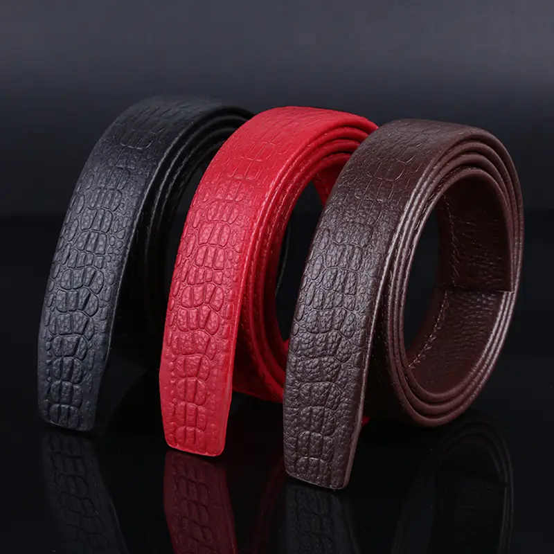 Brown Croc Leather Belt for Men Wholesale Automatic Buckle - Image 4