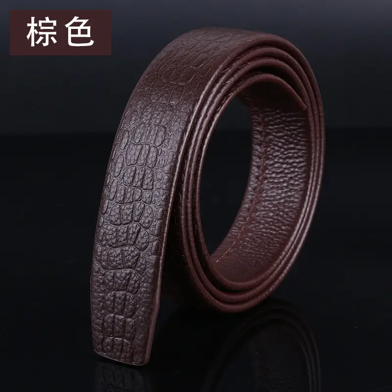 Brown Croc Leather Belt for Men Wholesale Automatic Buckle - Image 3