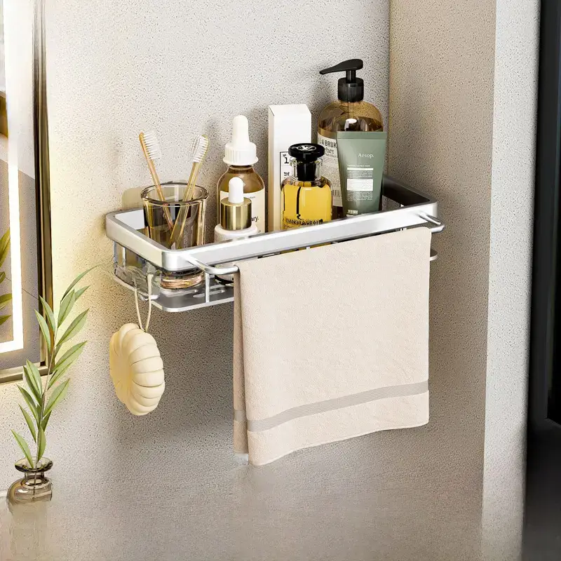 Suction Toilet Storage Rack Wall Hanging Bathroom Storage - Image 10