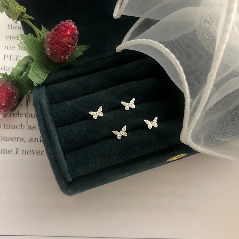 S925 Sterling Silver Butterfly Earrings for Women