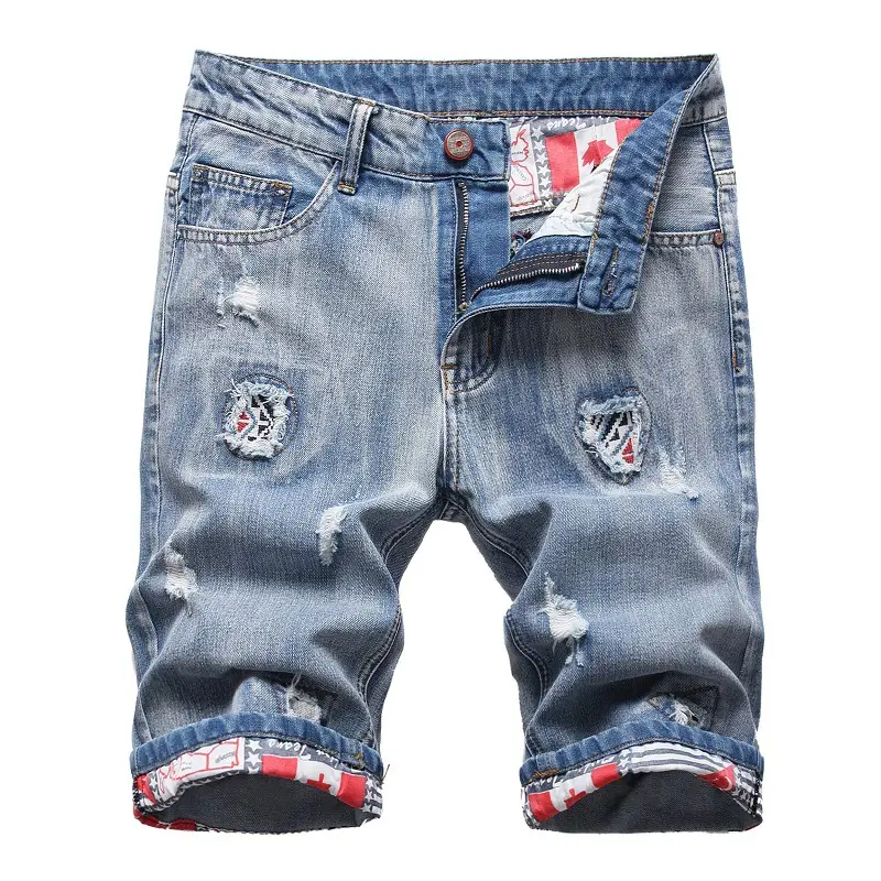 Ripped Denim Shorts for Men 2024 Export Style