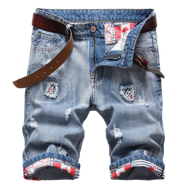 Ripped Denim Shorts for Men 2024 Export Style
