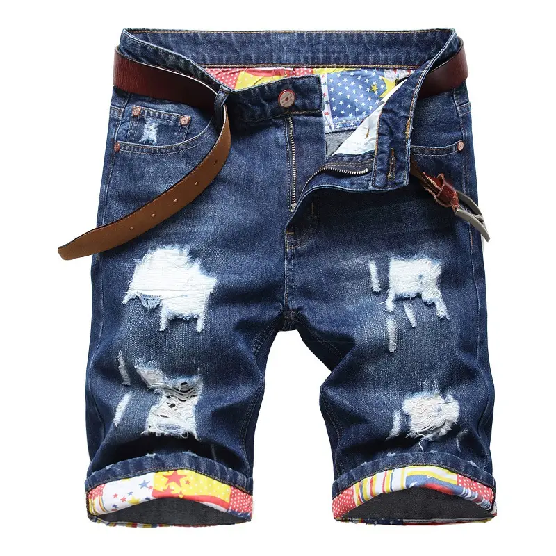 Ripped Denim Shorts for Men 2024 Export Style