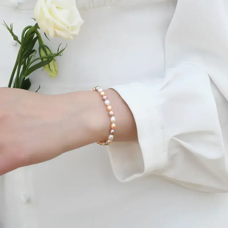 Freshwater Pearl Bracelet 4-5mm Elastic Rope Design