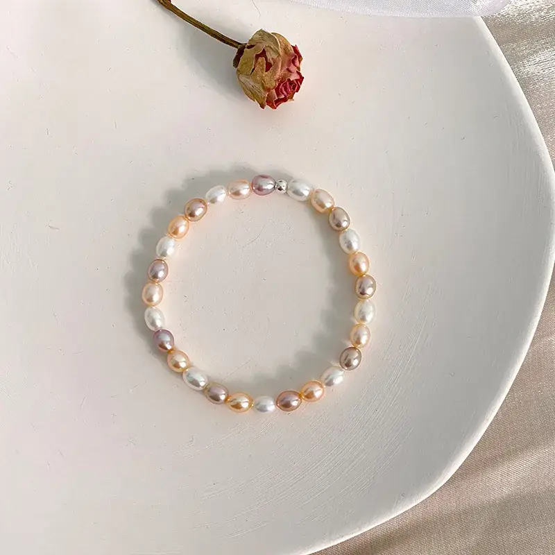 Freshwater Pearl Bracelet 4-5mm Elastic Rope Design
